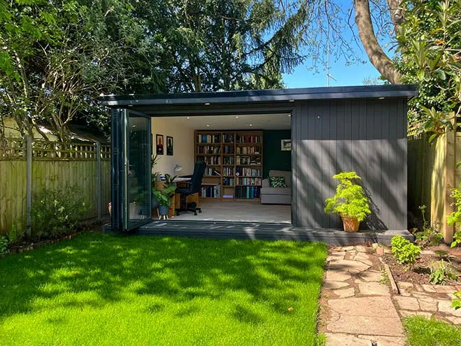 garden office and relaxation room in birmingham garden